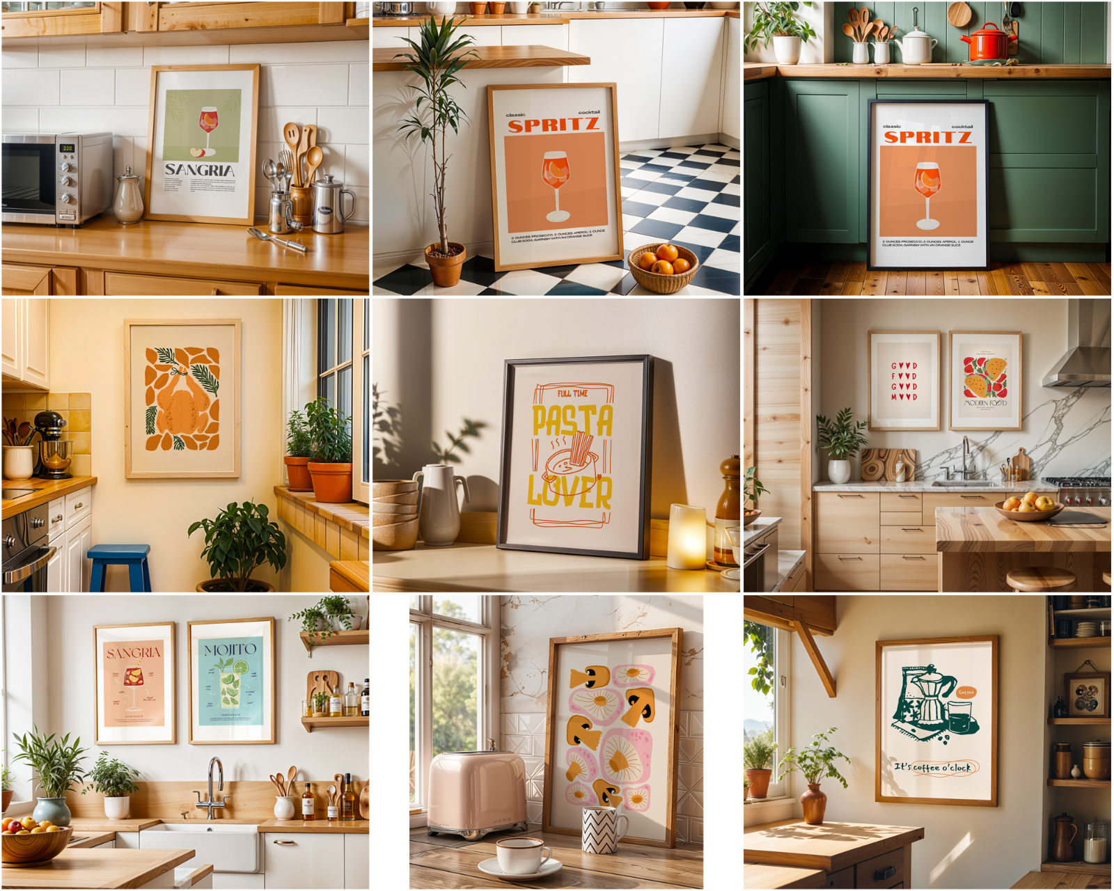 35 Kitchen Frames Mockup PSD Bundle