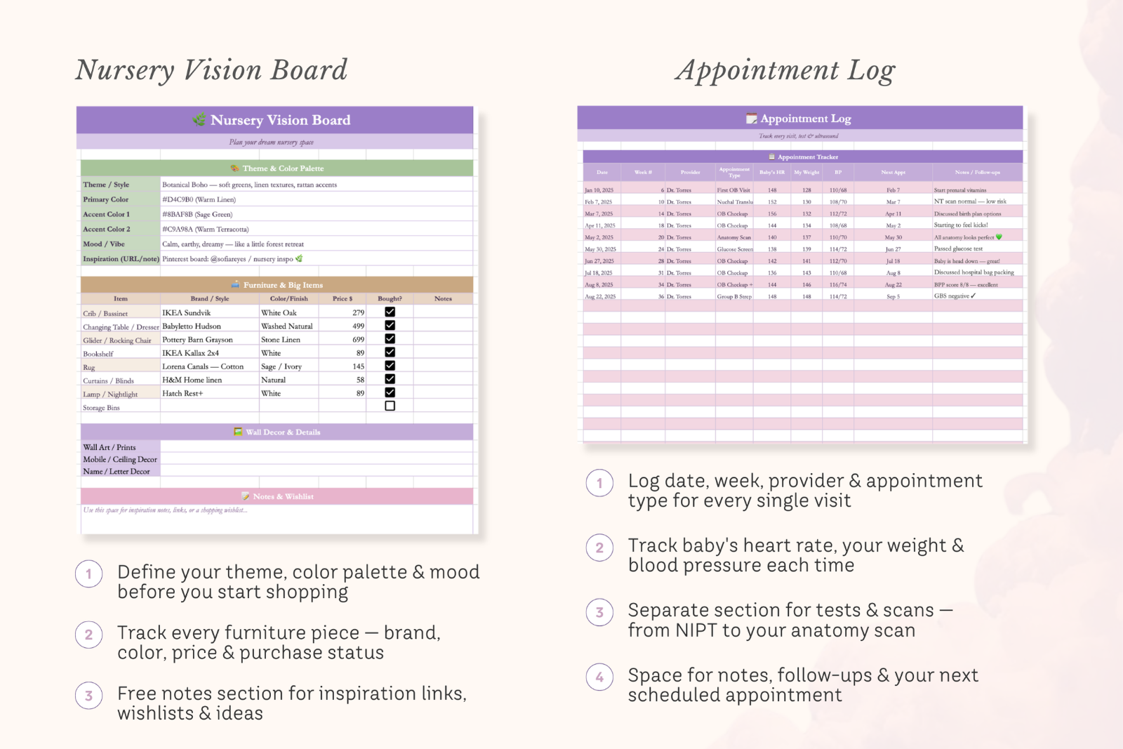 Pregnancy Planner Excel Spreadsheet