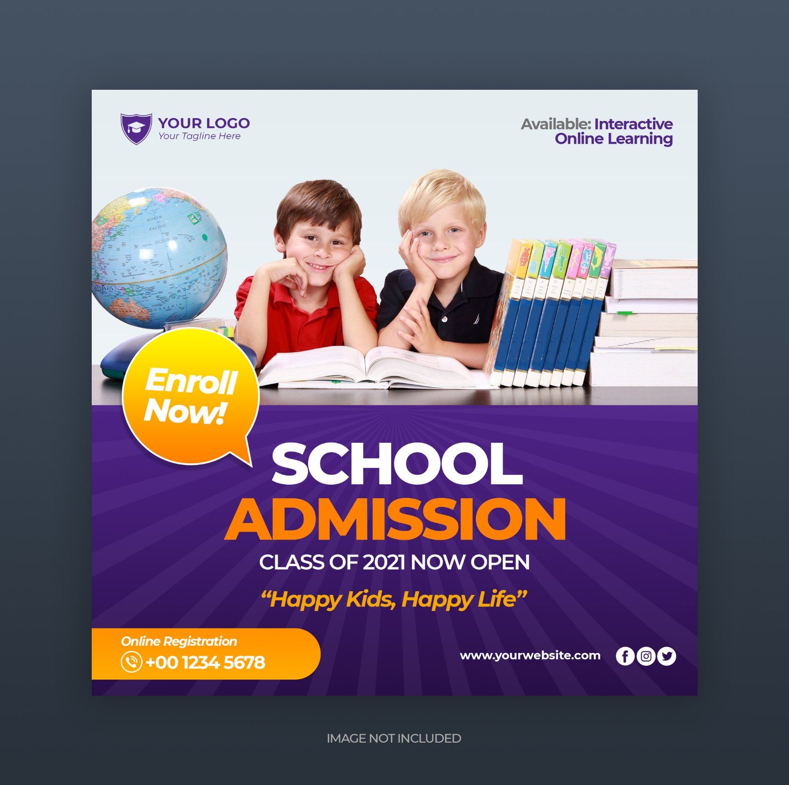 school-admission-banner-template-square-flyer — image 1