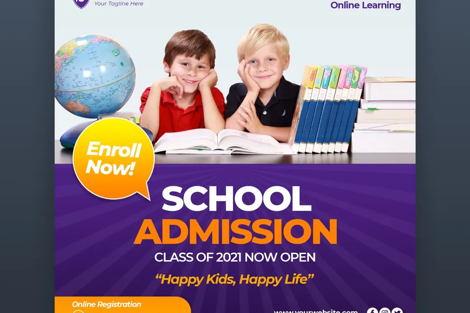 school-admission-banner-template-square-flyer