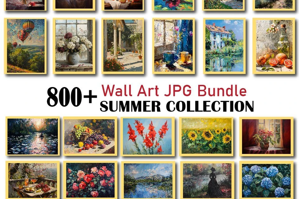 Summer Wall Art Bundle, Bundle Wall Art, Vintage Wall Art, Summer Prints, Summer JPG, Spring Prints,