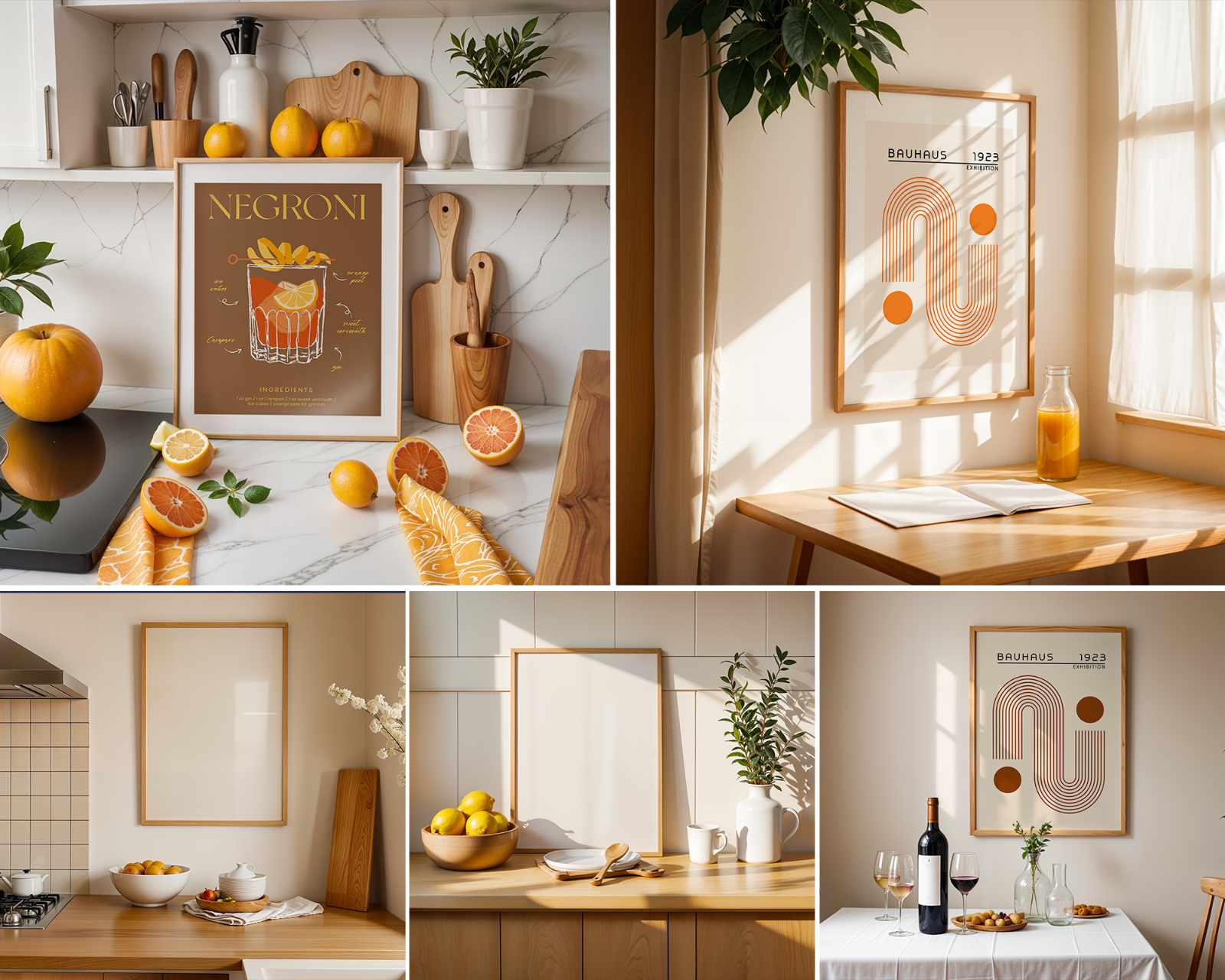 35 Kitchen Frames Mockup PSD Bundle