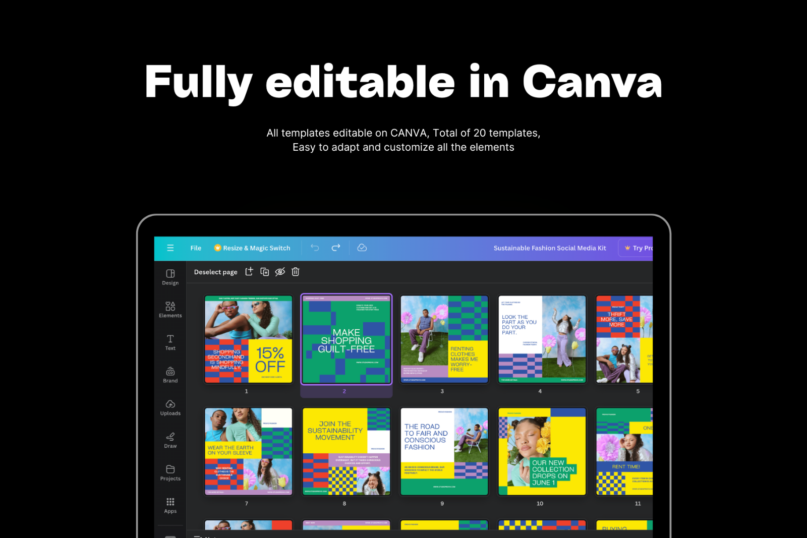 Sustainable Fashion Canva Instagram Template