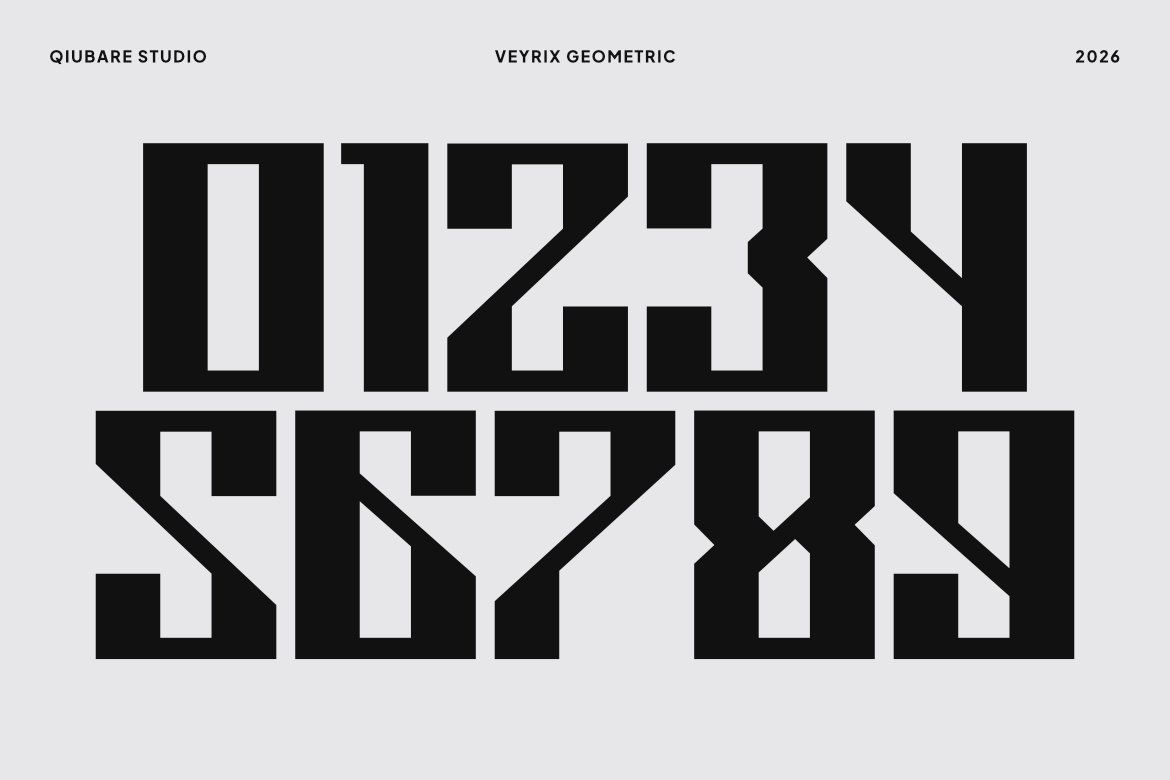 Futuristic Font Veyrix | Geometric Display Typeface — image 6