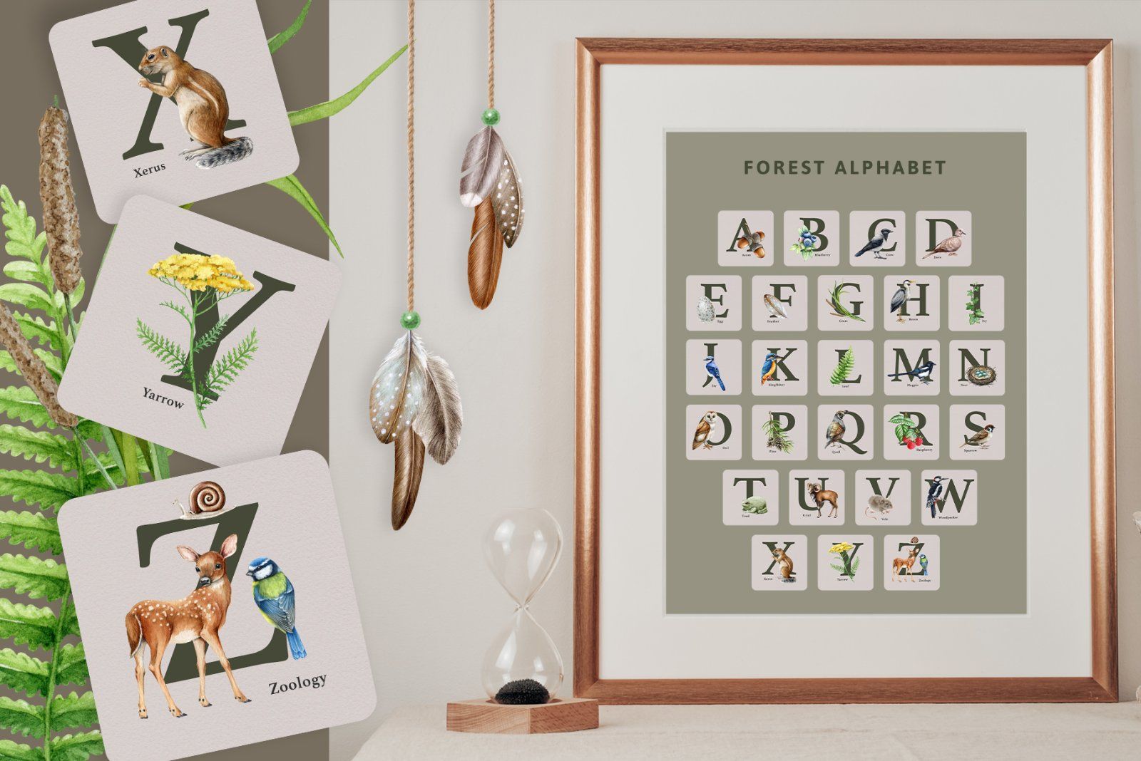 Forest Alphabet Watercolor Clipart — image 6