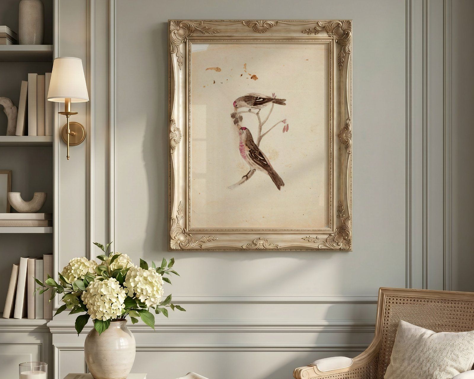 vintage gold frame mockup set, portrait frame 3x4 ratio and horizontal frame 4x3 ratio, photoshop an