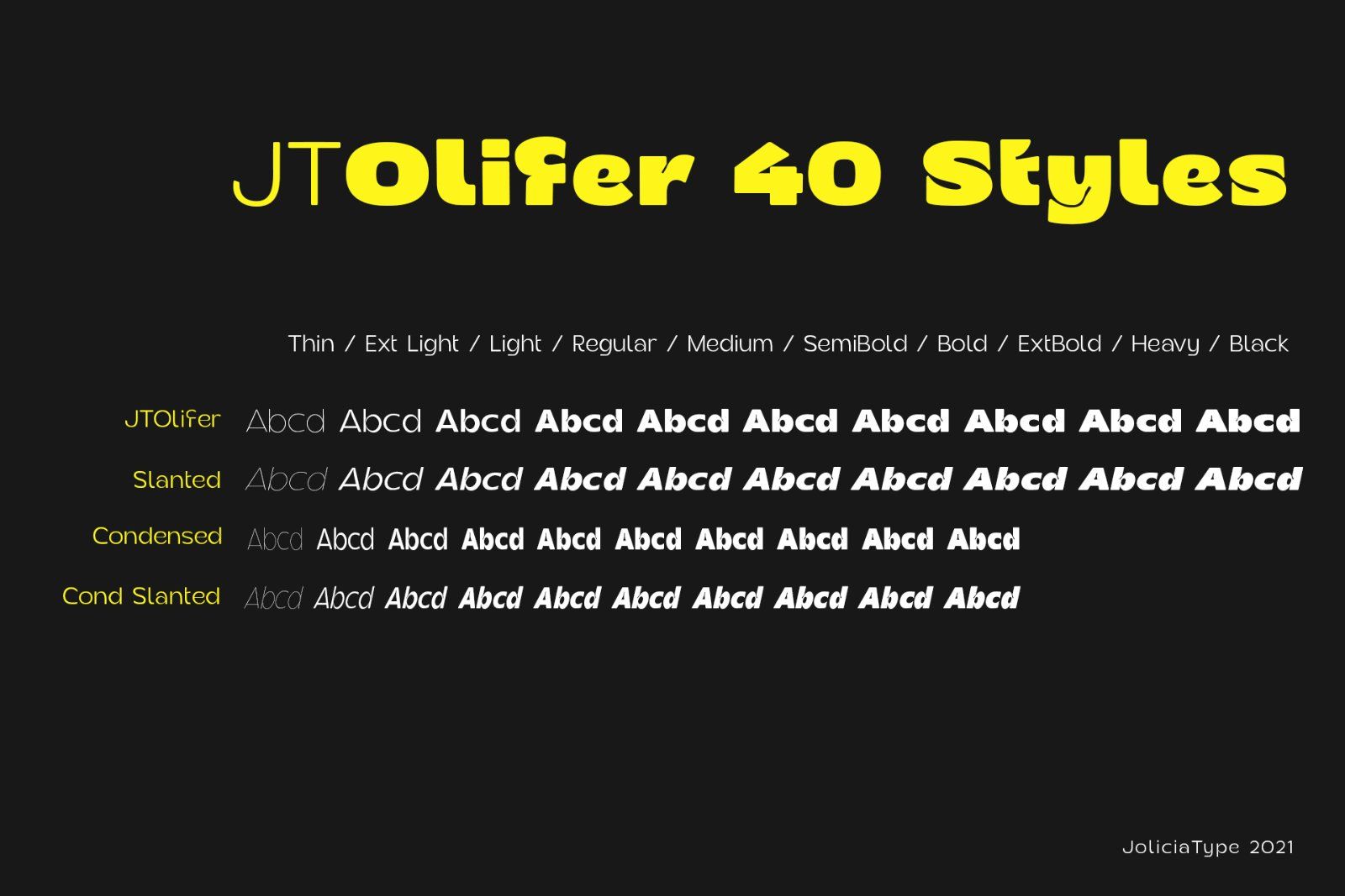 JT Olifer | 40 Font Family