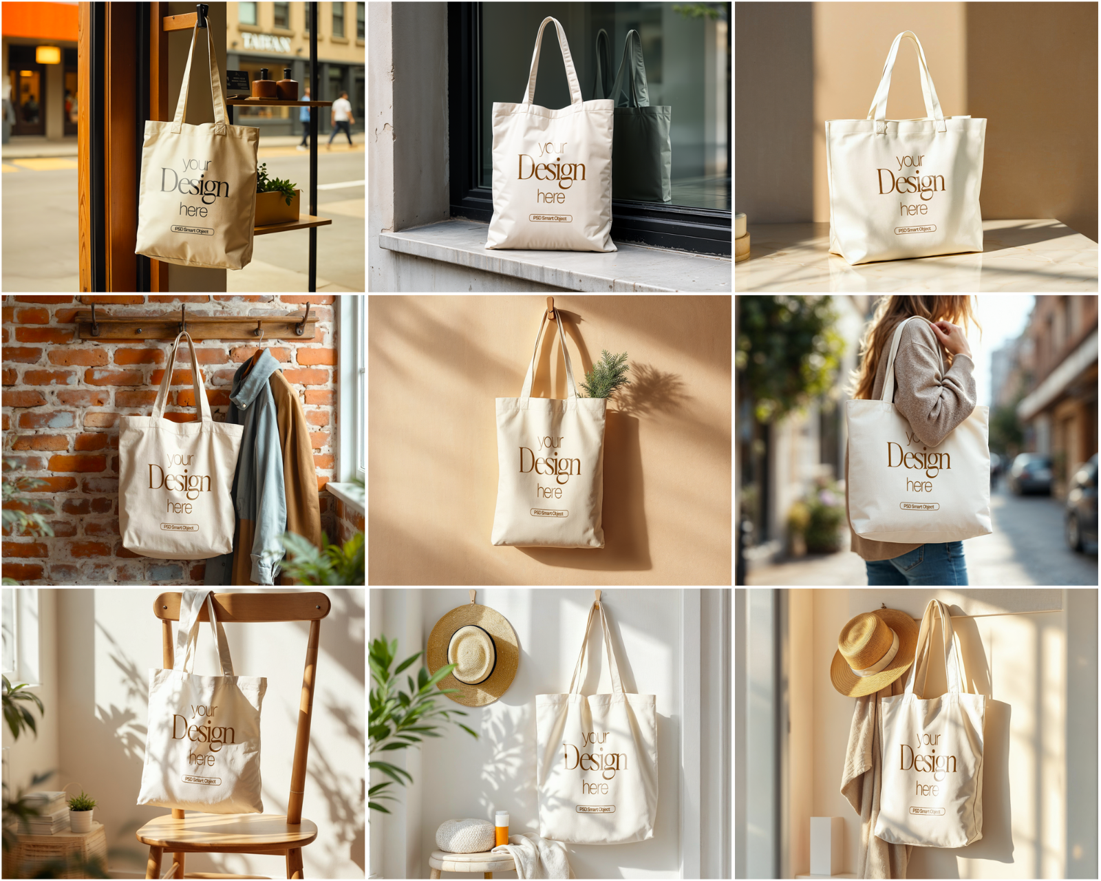 50 Fashion Tote Bag Mockups PSD Bundle with Smart Objects