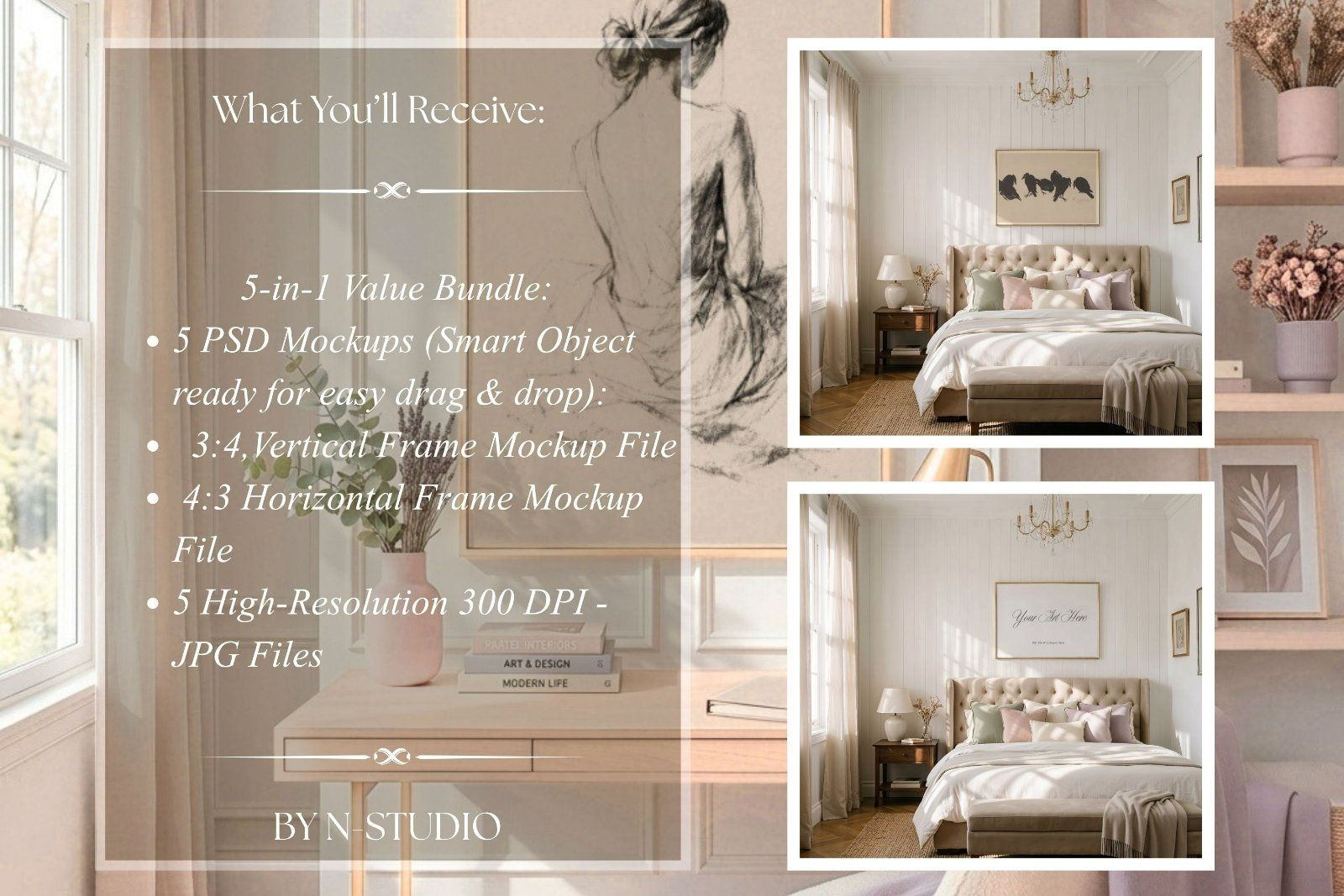 Luxury Pink Frame Mockup Bundle