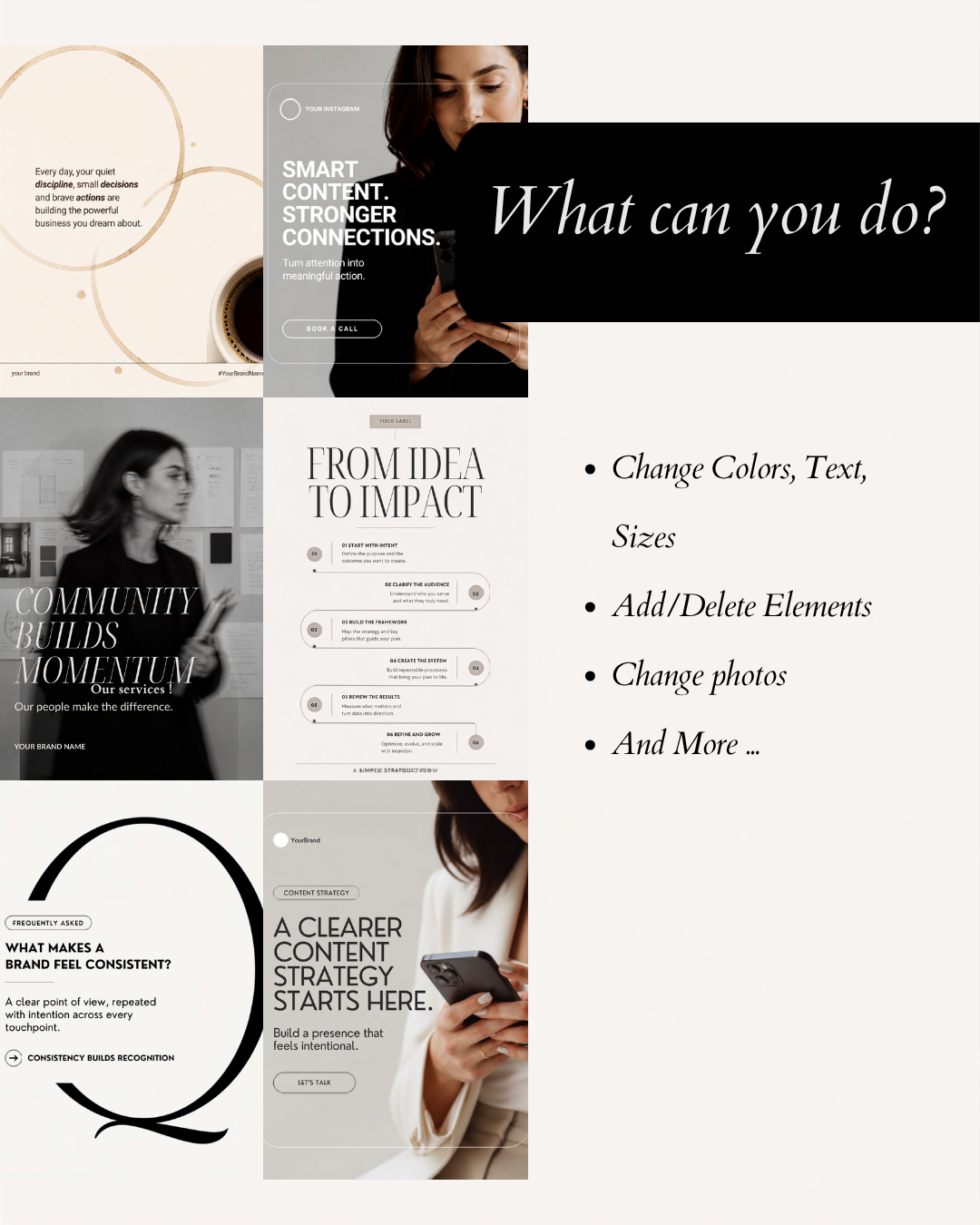 Women Entrepreneurs Instagram Post Templates | Minimalist Brand Strategy (Digital Download) — image 9