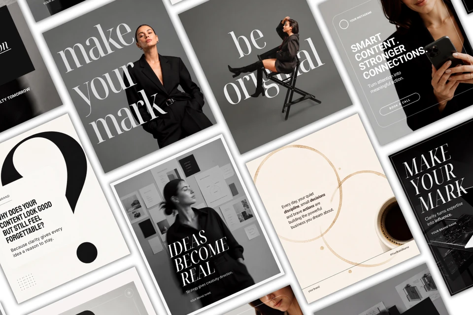 Women Entrepreneurs Instagram Post Templates | Minimalist Brand Strategy (Digital Download)