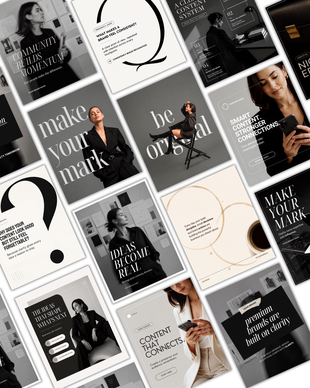 Women Entrepreneurs Instagram Post Templates | Minimalist Brand Strategy (Digital Download) — image 1