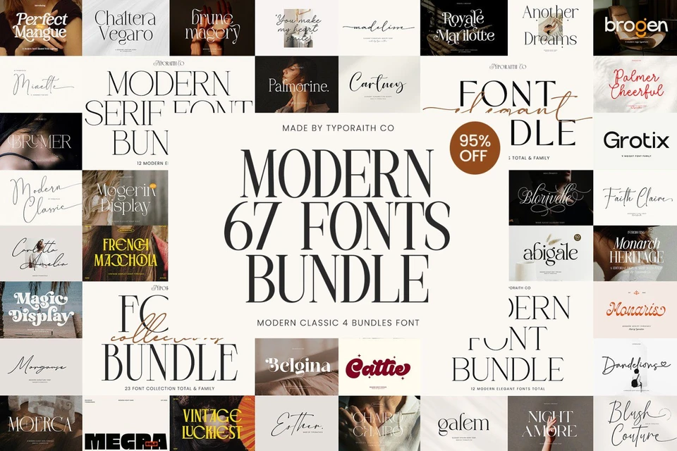 The Modern Font Bundle | 67 Fonts