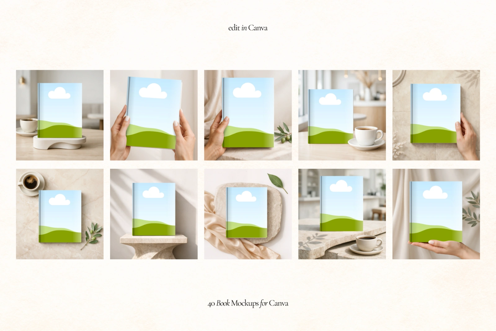 40 Editorial Book Cover Mockups for Canva — image 7