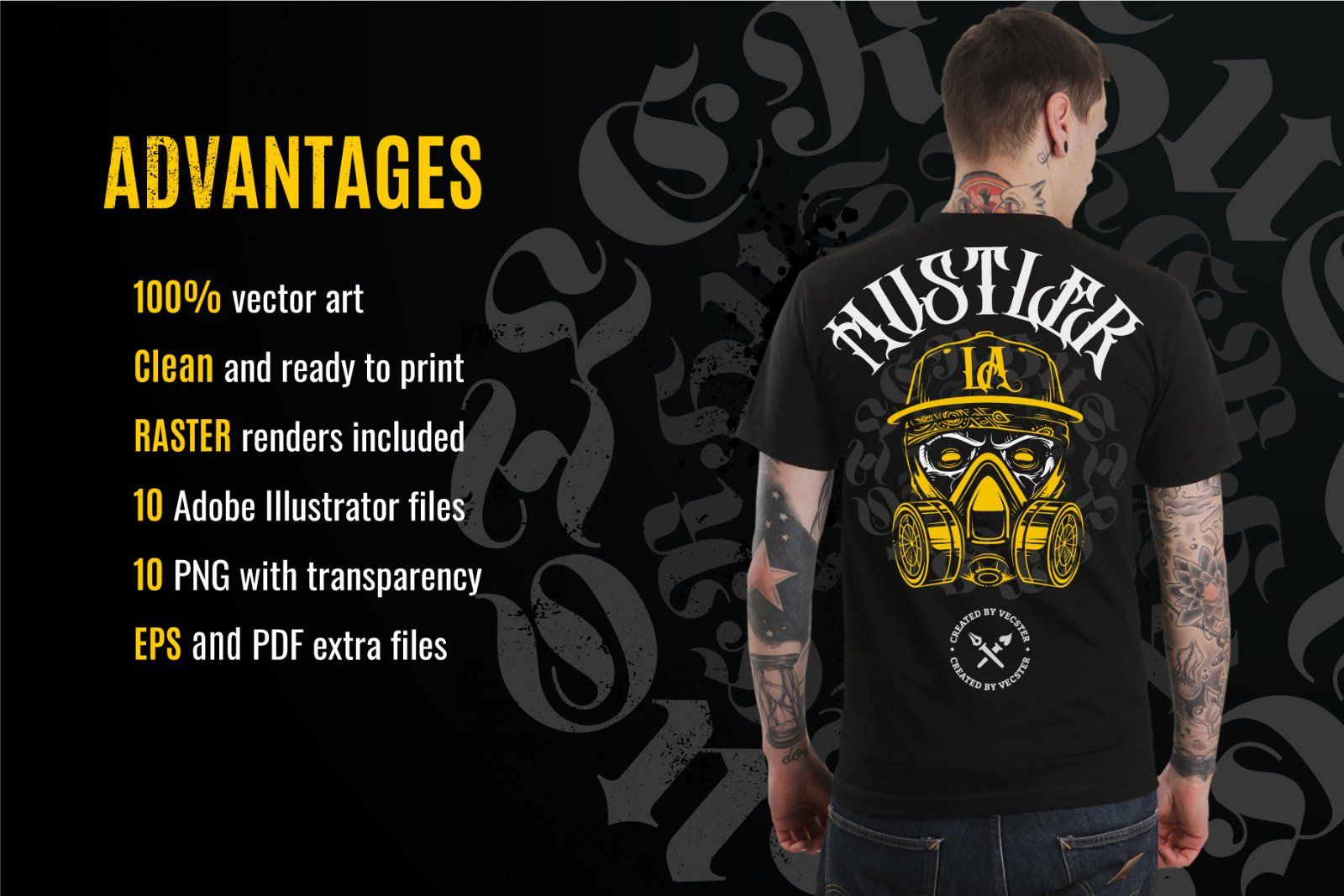 Hustler Skull Vector Art