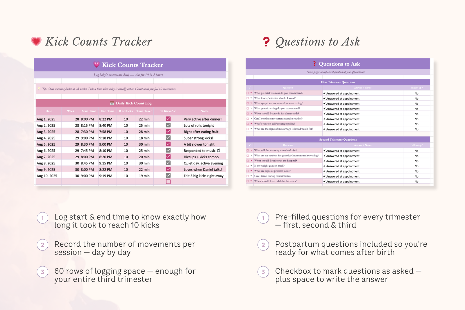 Pregnancy Planner Excel Spreadsheet