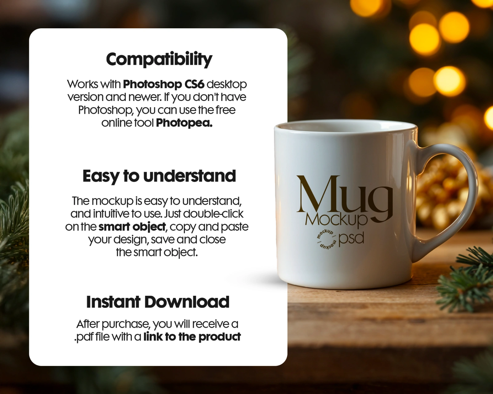 Christmas Mug Mockup Bundle: 11oz White Ceramic (Digital Download) — image 7