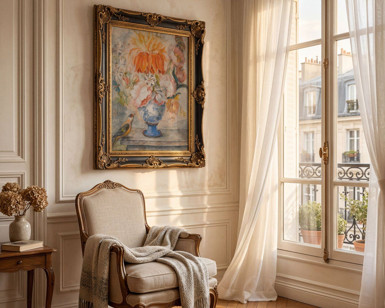 4x5 ornate frame mockup, baroque style frame PSD