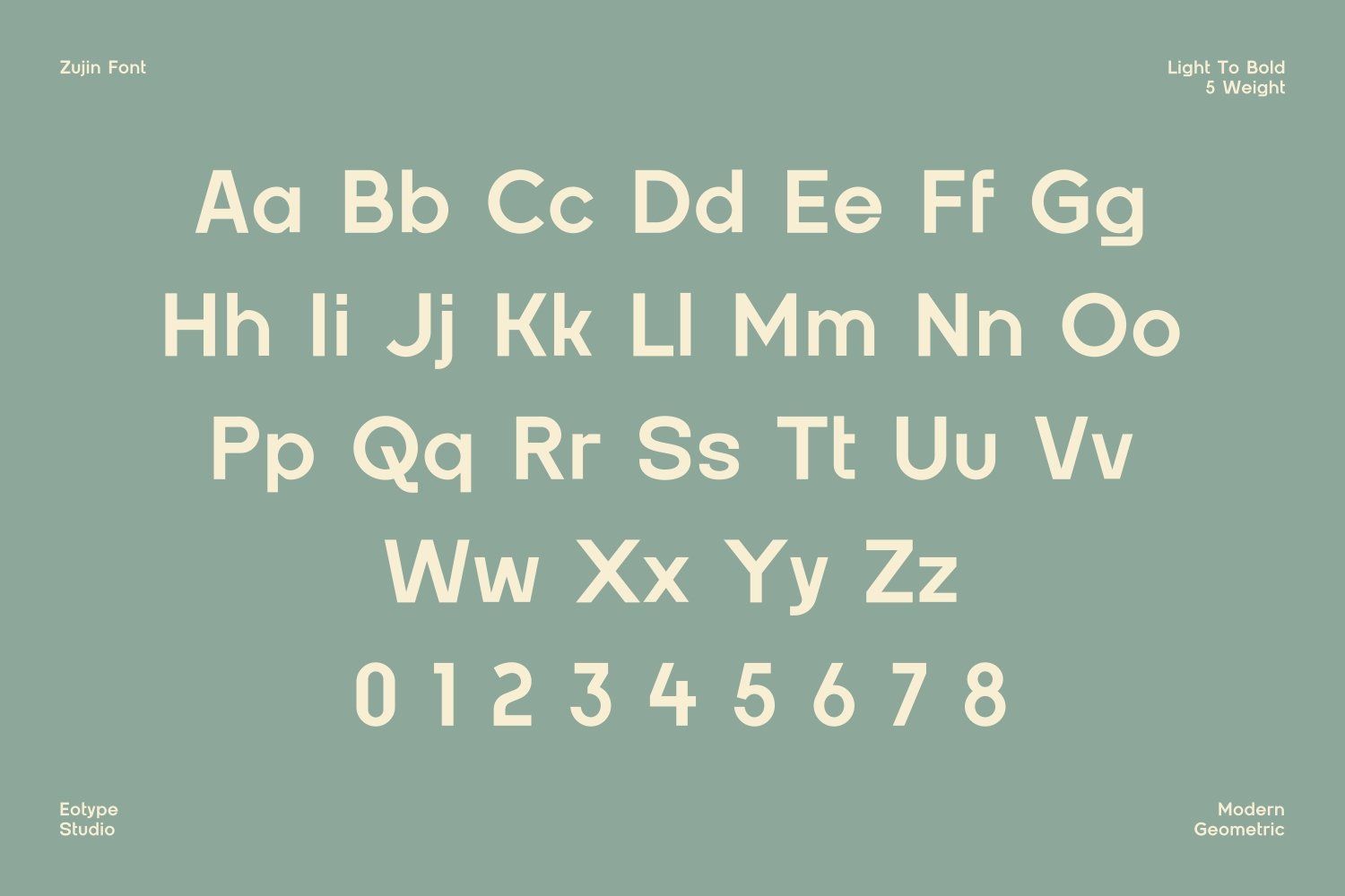 Zujin Five Weights Font