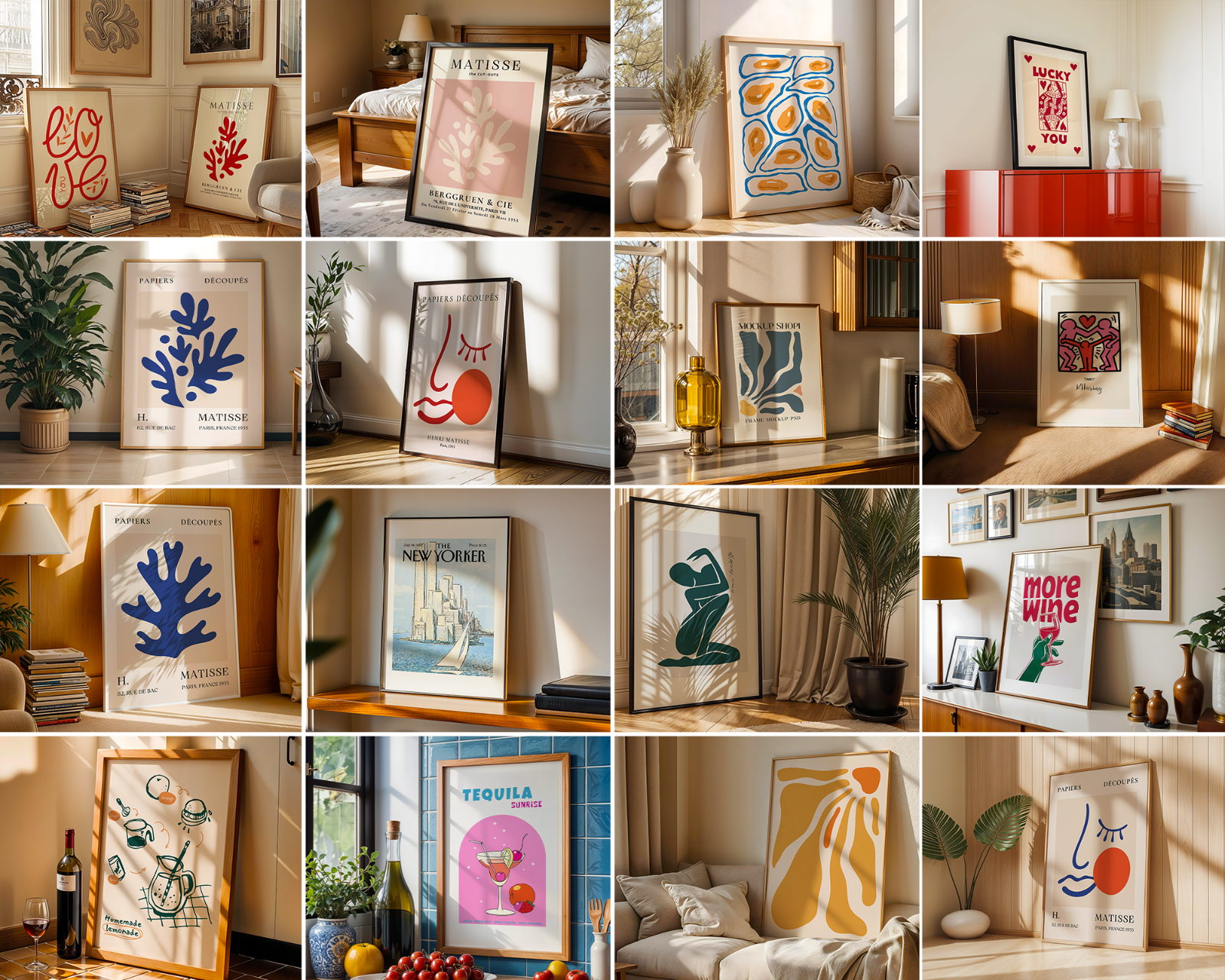 500+ Wall Art Frames Mockup PSD Bundle Set (Digital Download)