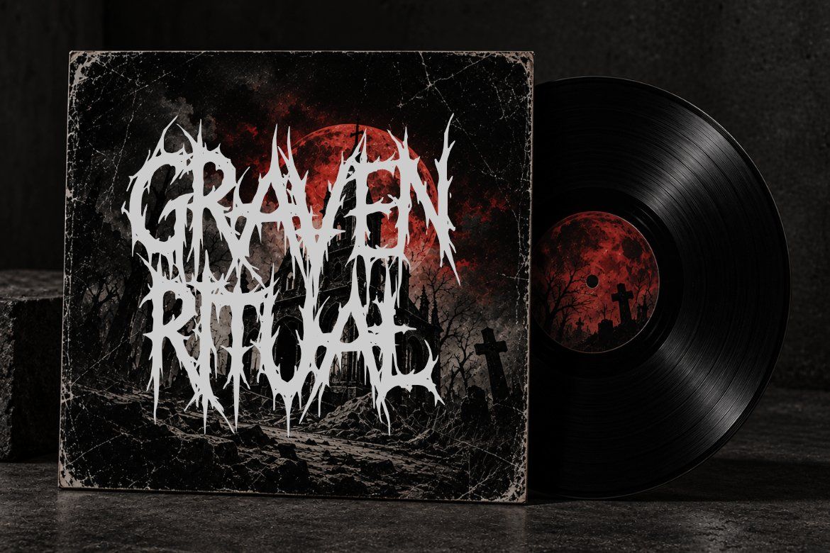 GRIMSPIKE – Extreme Metal Horror Font | Black Death Metal Typeface — image 7
