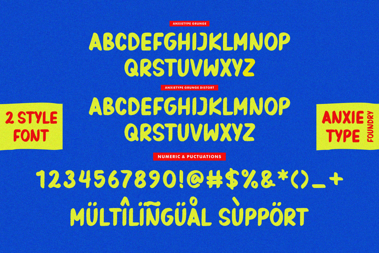Anxietype Grunge - Brush Display