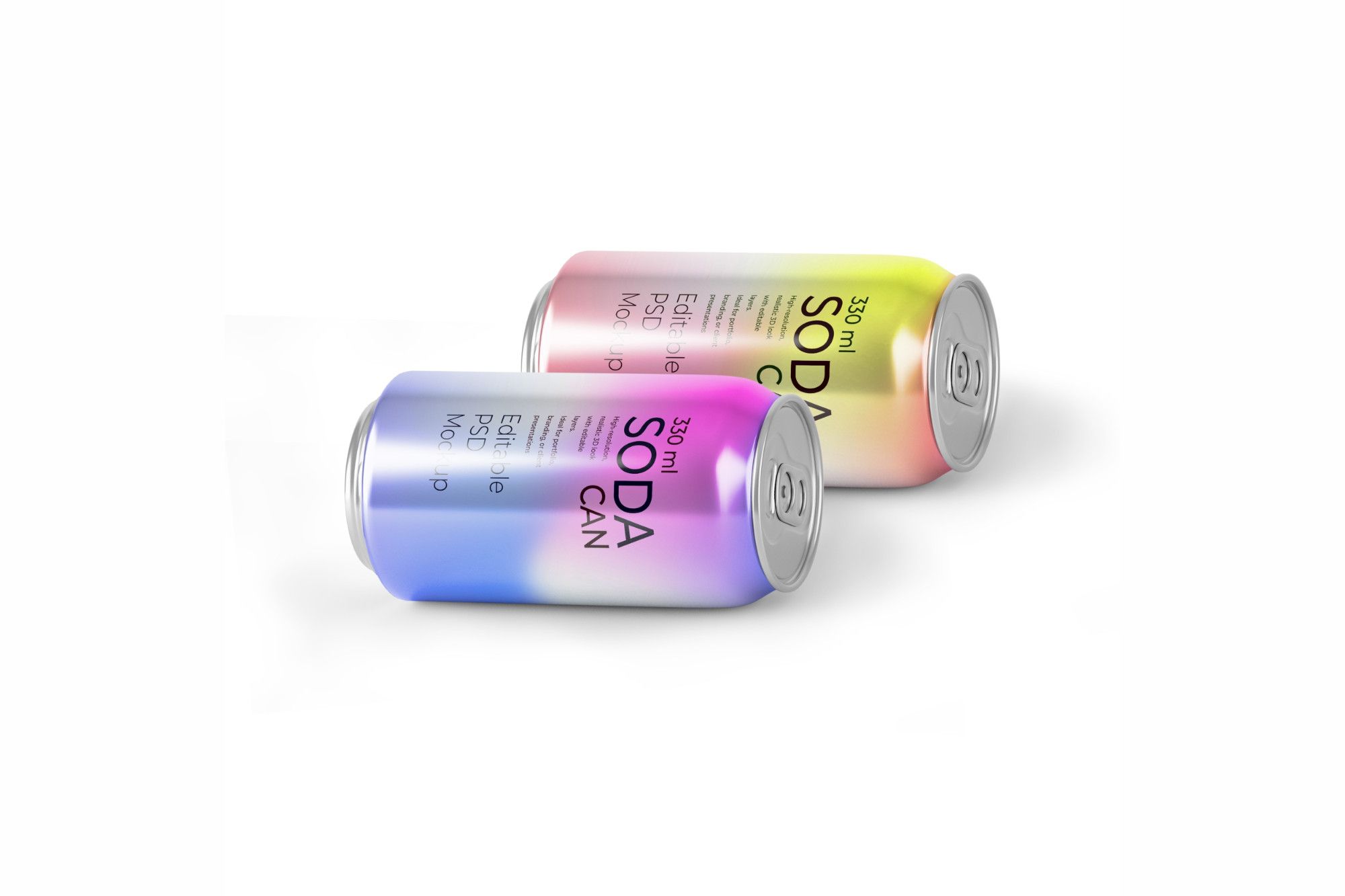 Modern Soda Can Mockup Series – 330ml Editable PSD Set