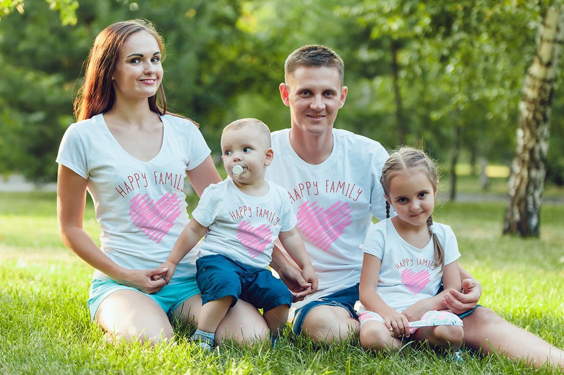 Happy Family T-Shirt Mock-Up