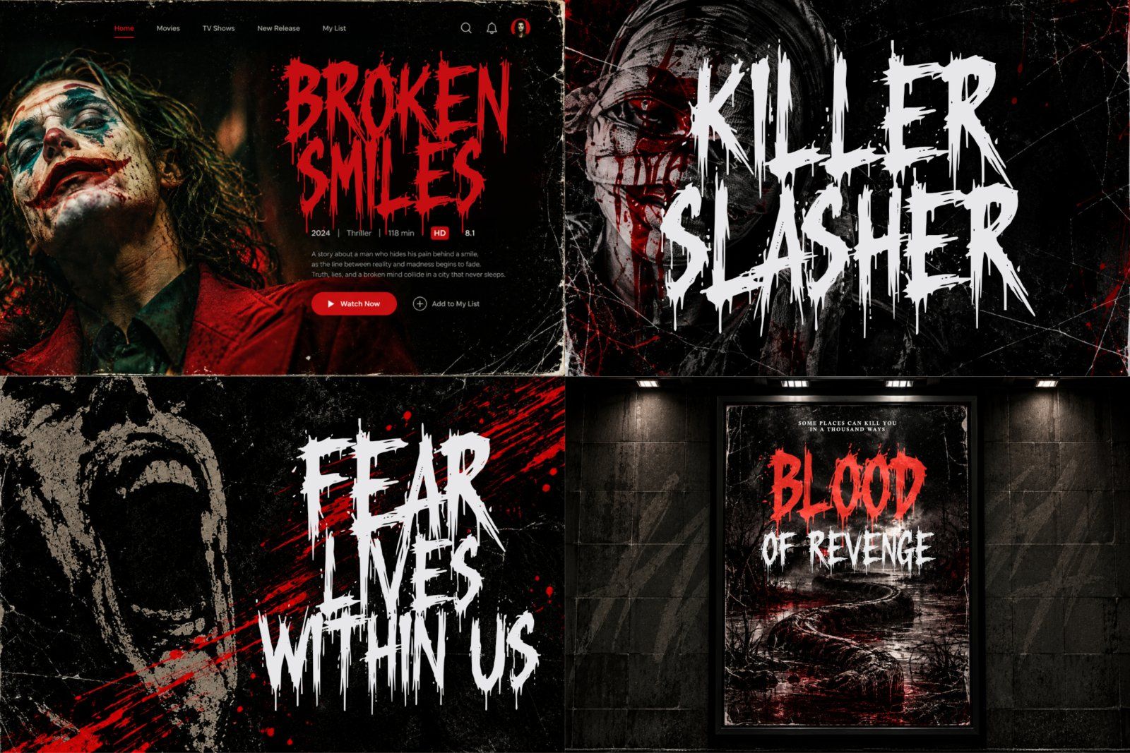 Halloween Horror Fonts Bundle, Extreme Metal Font Collection, Scary Display Typefaces for Posters — image 8