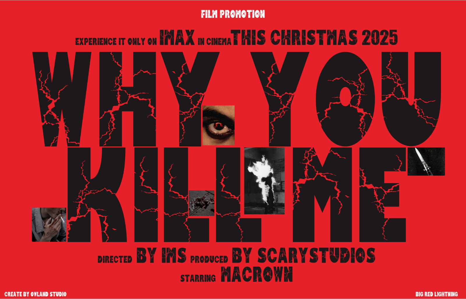 BIG RED LIGHTNING - DESTROY, ERODED, & HOROR FONT