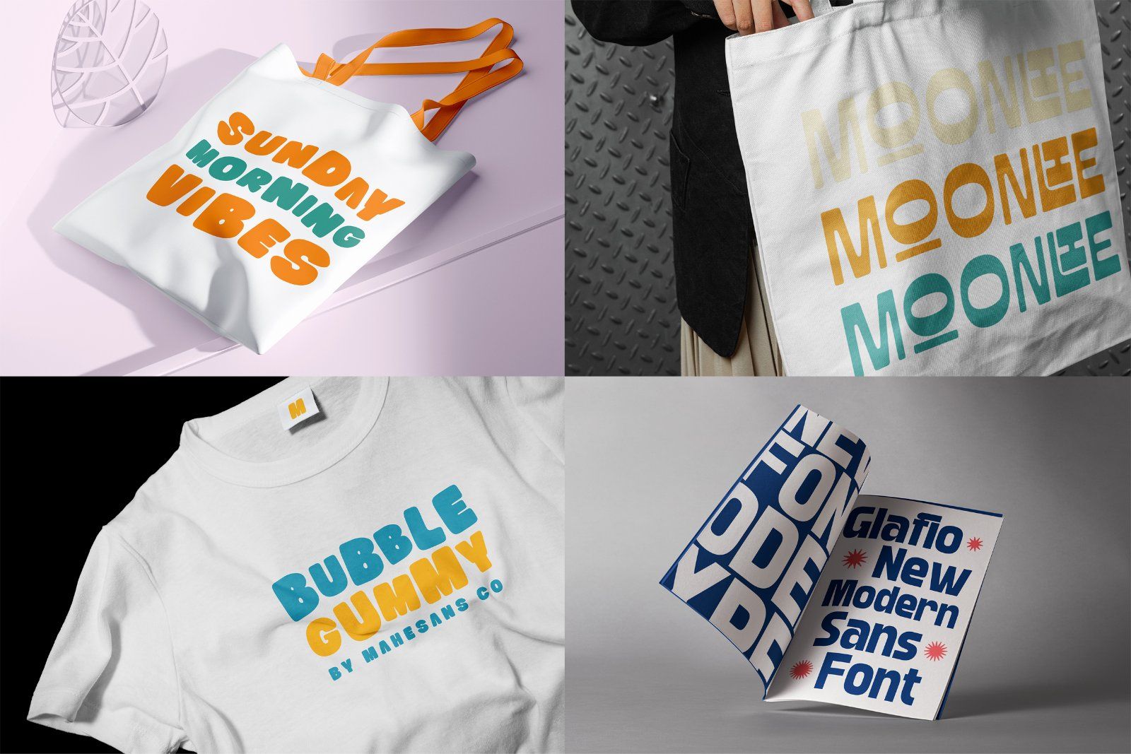 Sans Serif Fonts Bundle - Bold, Playful, Retro & Modern Typeface