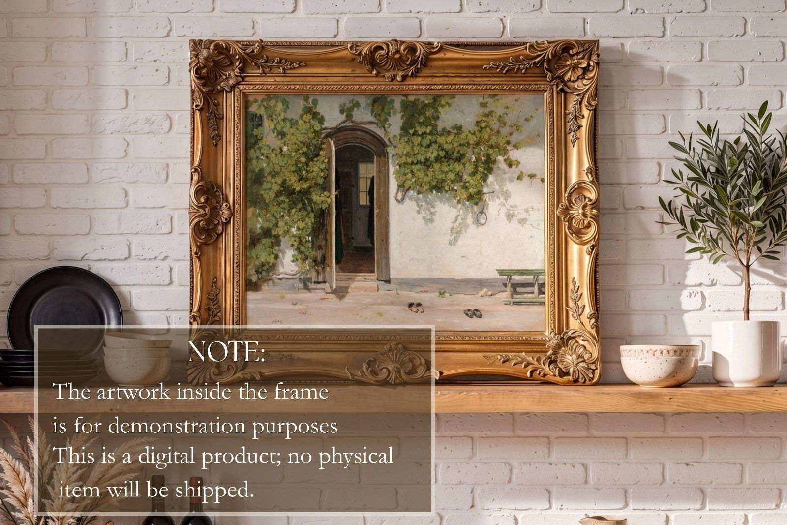 Gold ornate frame Mockup PSD, horizontal frame Ratio 4x5