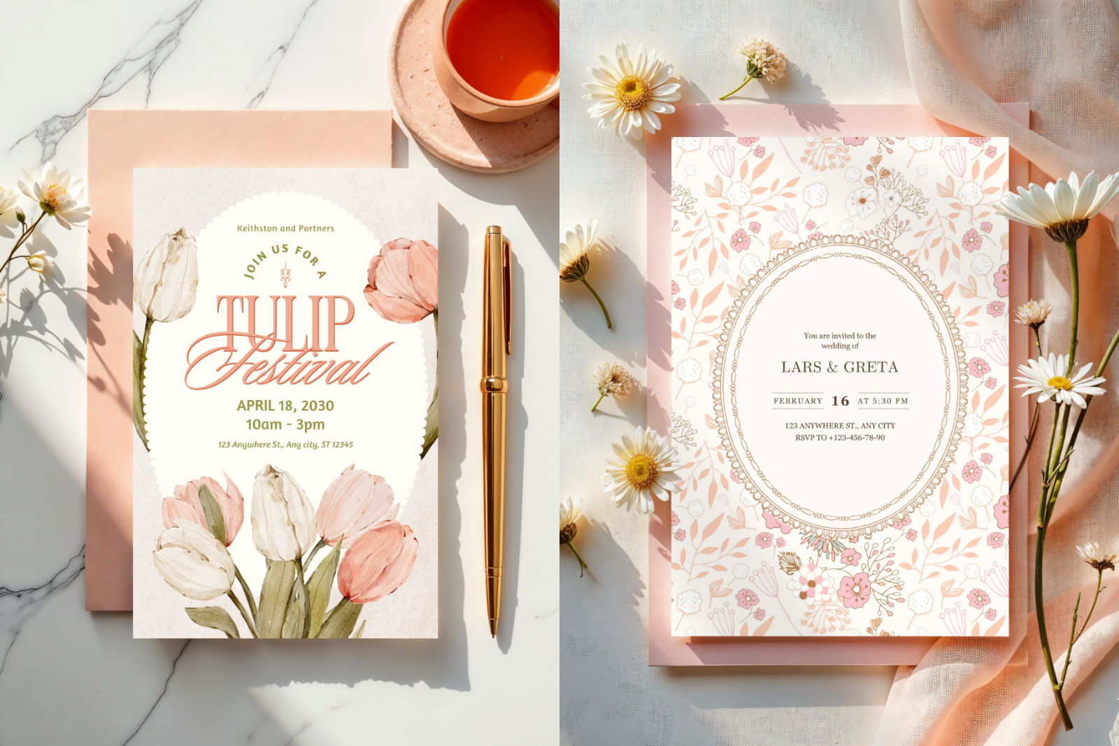 45 Invitation Card Mockups for Canva