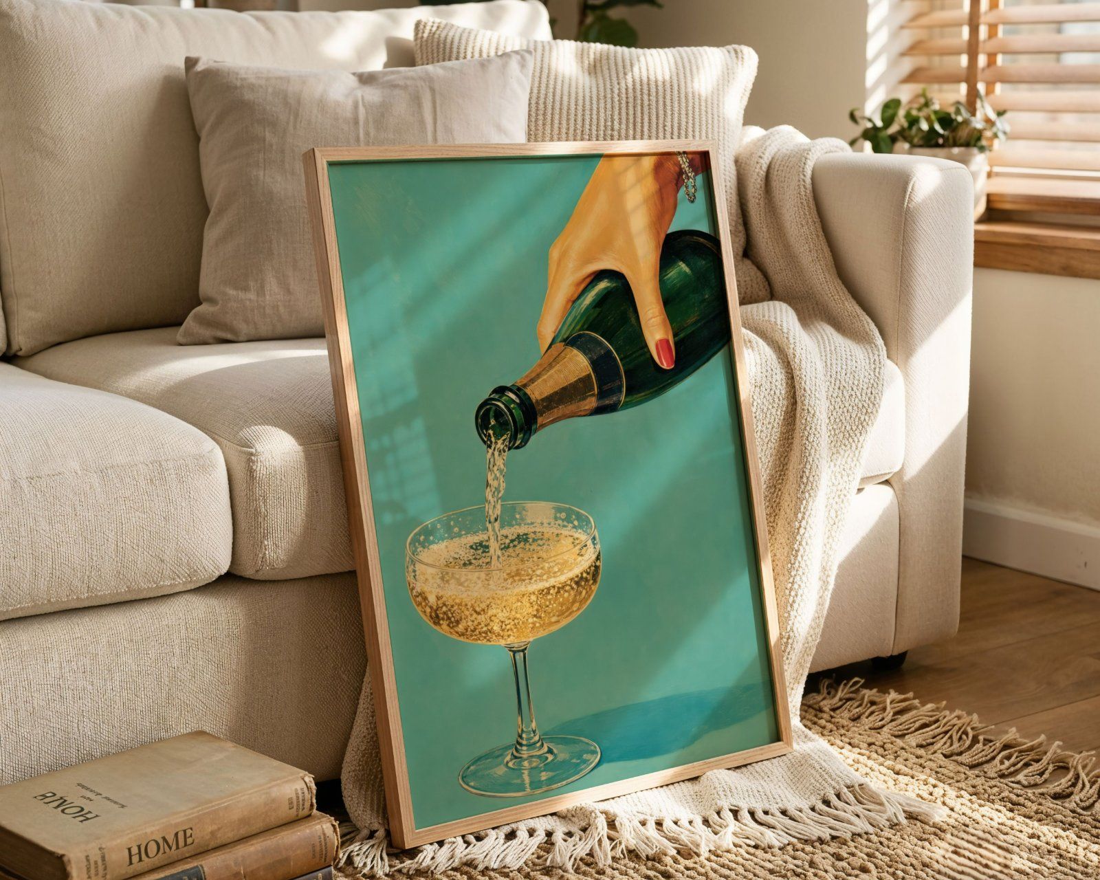 Vertical frame glass reflection Mockup, 3x4 ratio editable PSD
