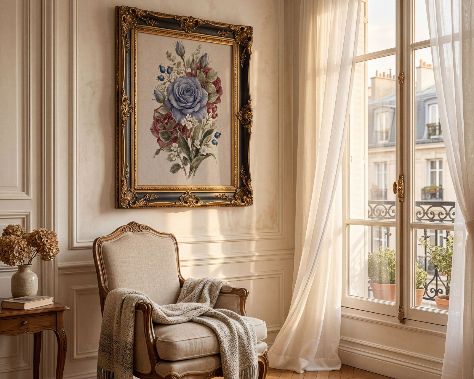 4x5 ornate frame mockup, baroque style frame PSD