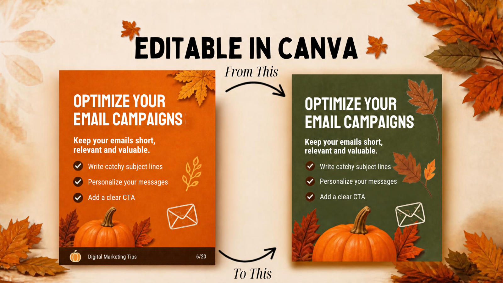 October Instagram Canva Templates, Fall Content Kit for Digital Marketers — image 3