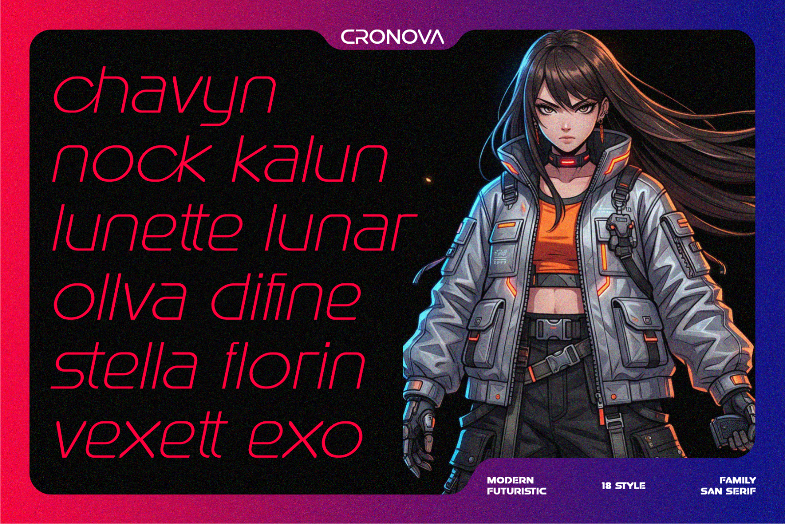 CRONOVA - Futuristic Display Typeface — image 9