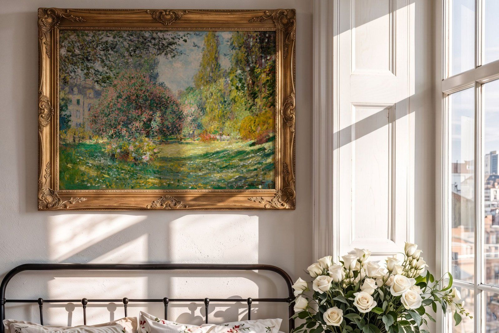 Gold ornate horizontal frame mockup