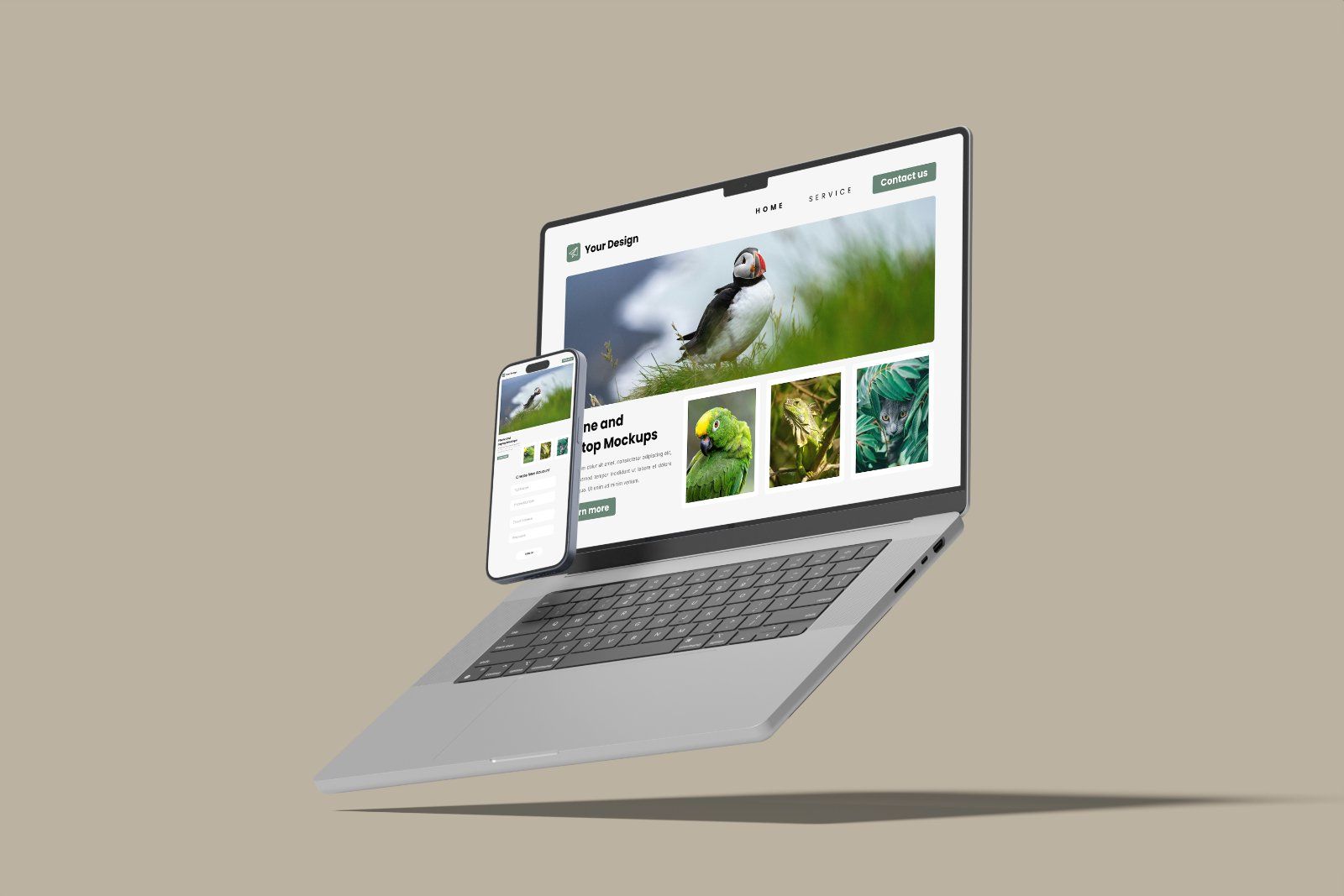 Laptop and Phone Screen Mockup