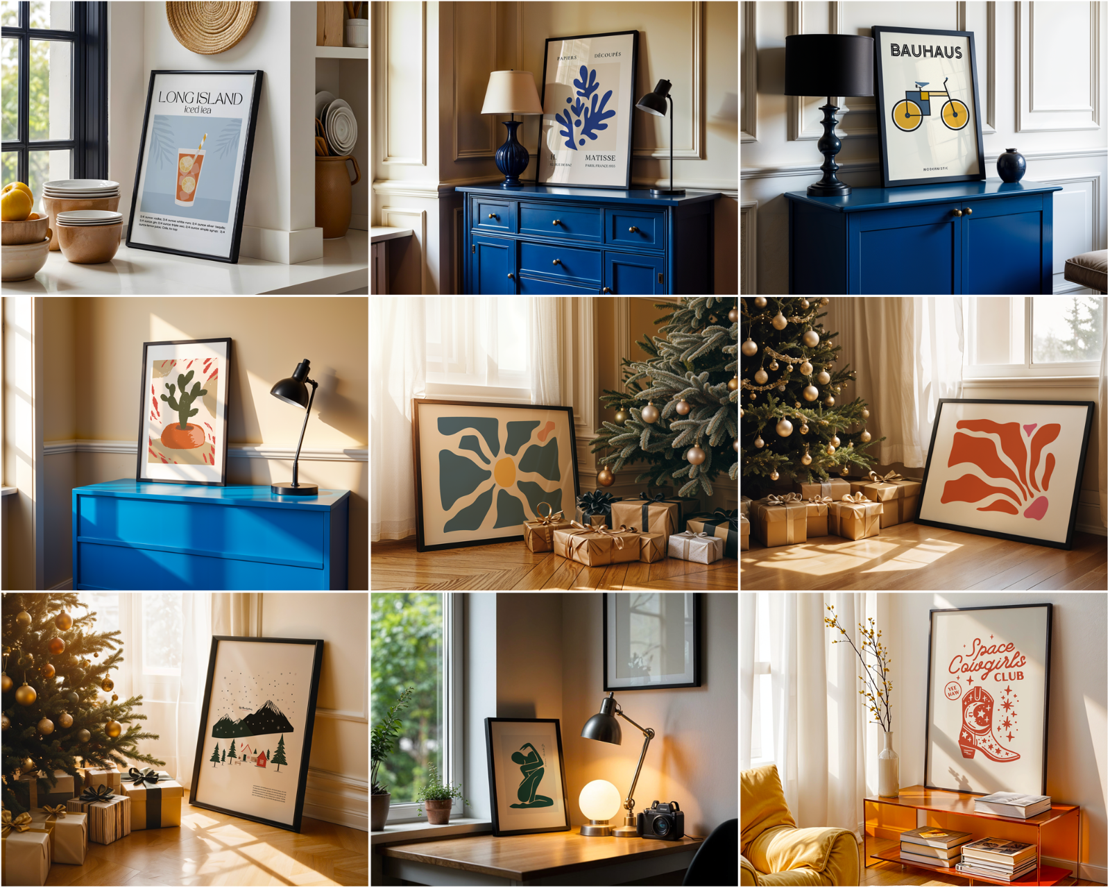 100 Black Frame Poster Mockup PSD Bundle, Wall Art & Poster Smart Object Template