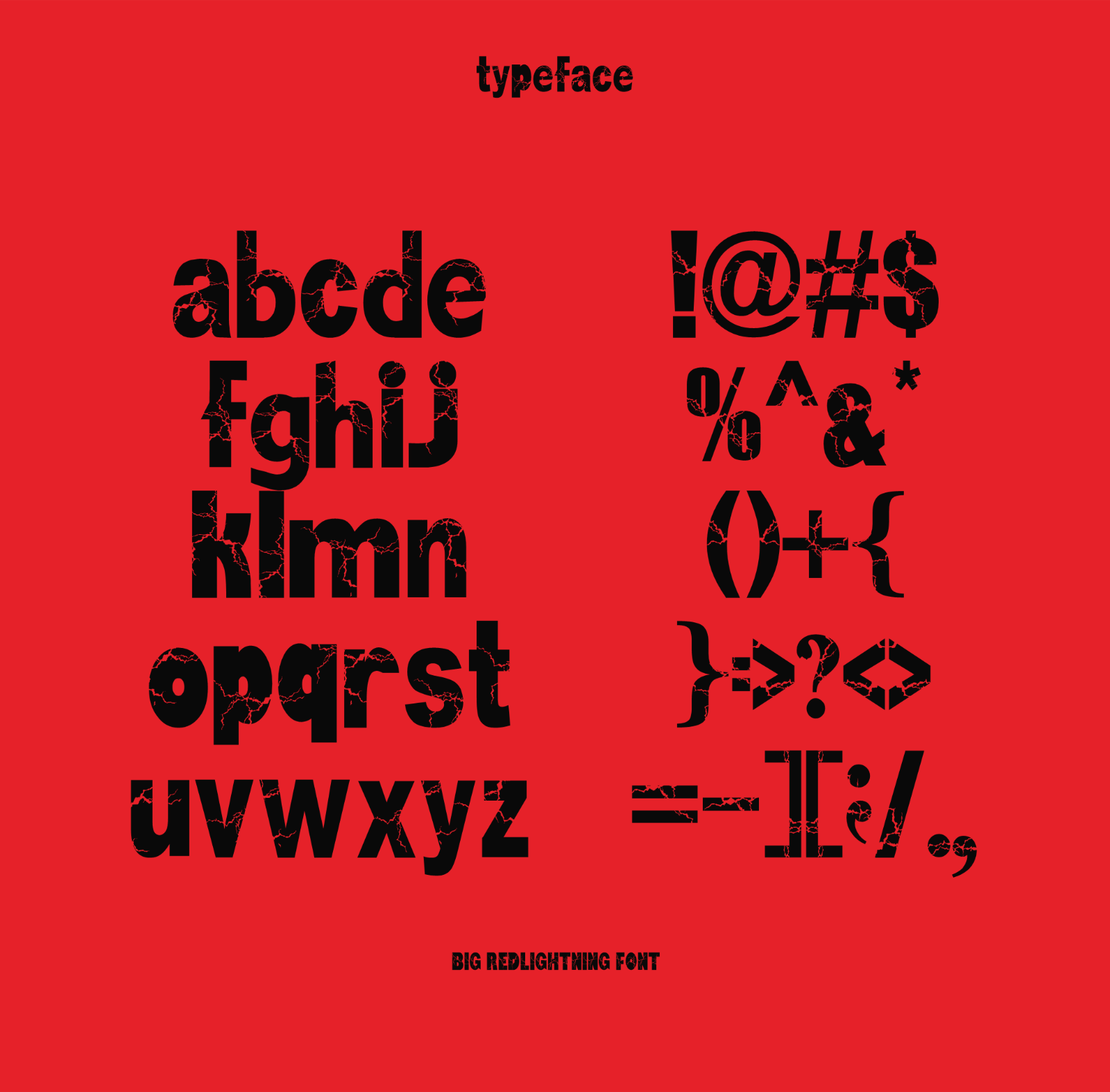 BIG RED LIGHTNING - DESTROY, ERODED, & HOROR FONT