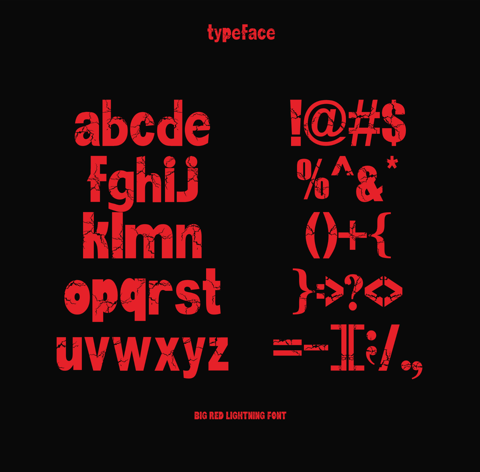 BIG RED LIGHTNING - DESTROY, ERODED, & HOROR FONT