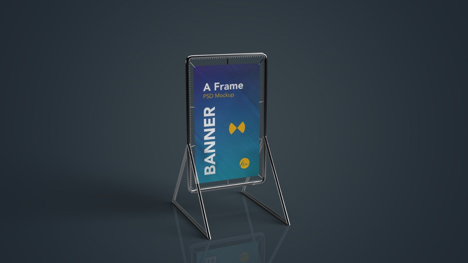 A-Frame Sidewalk Banner psd Mockup - 5 PSDs