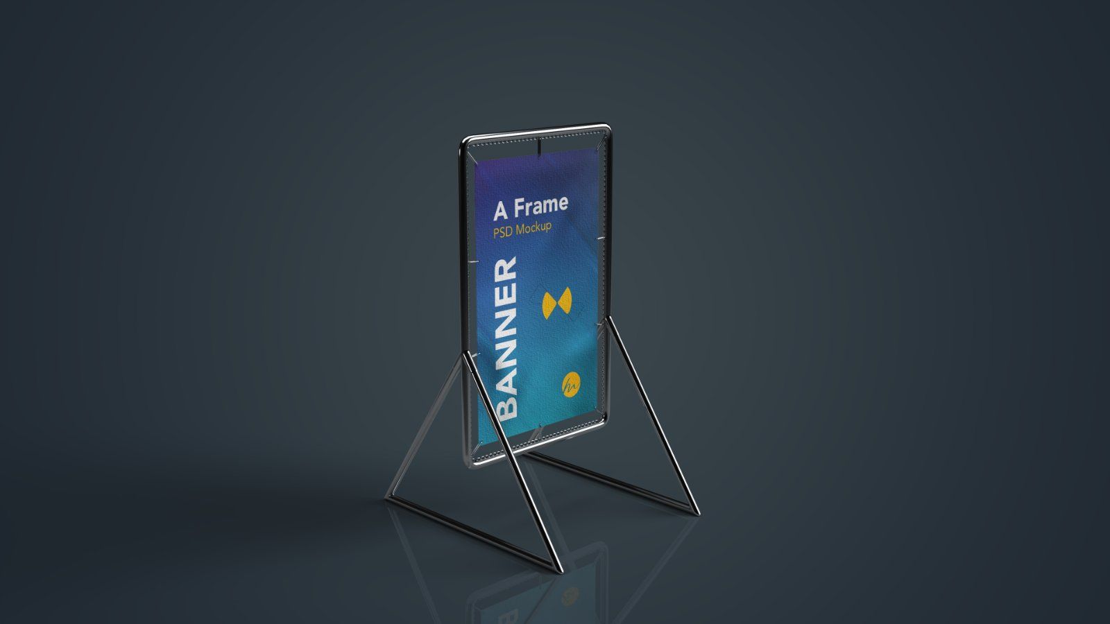 A-Frame Sidewalk Banner psd Mockup - 5 PSDs