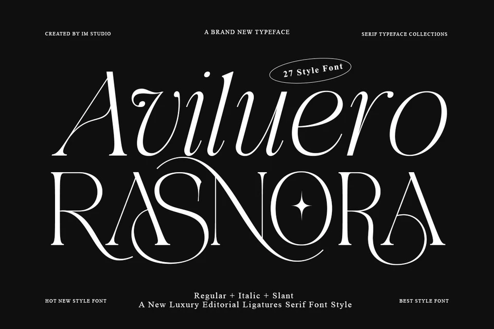 Aviluero Rasnora | 27 Font Files