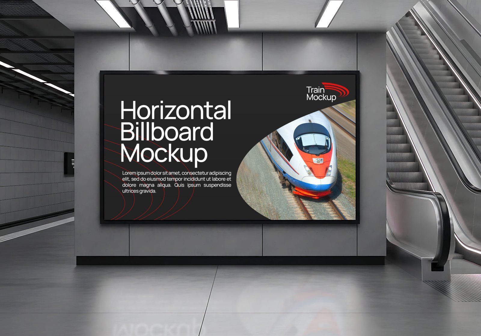 Premium Train Transportation Mockup