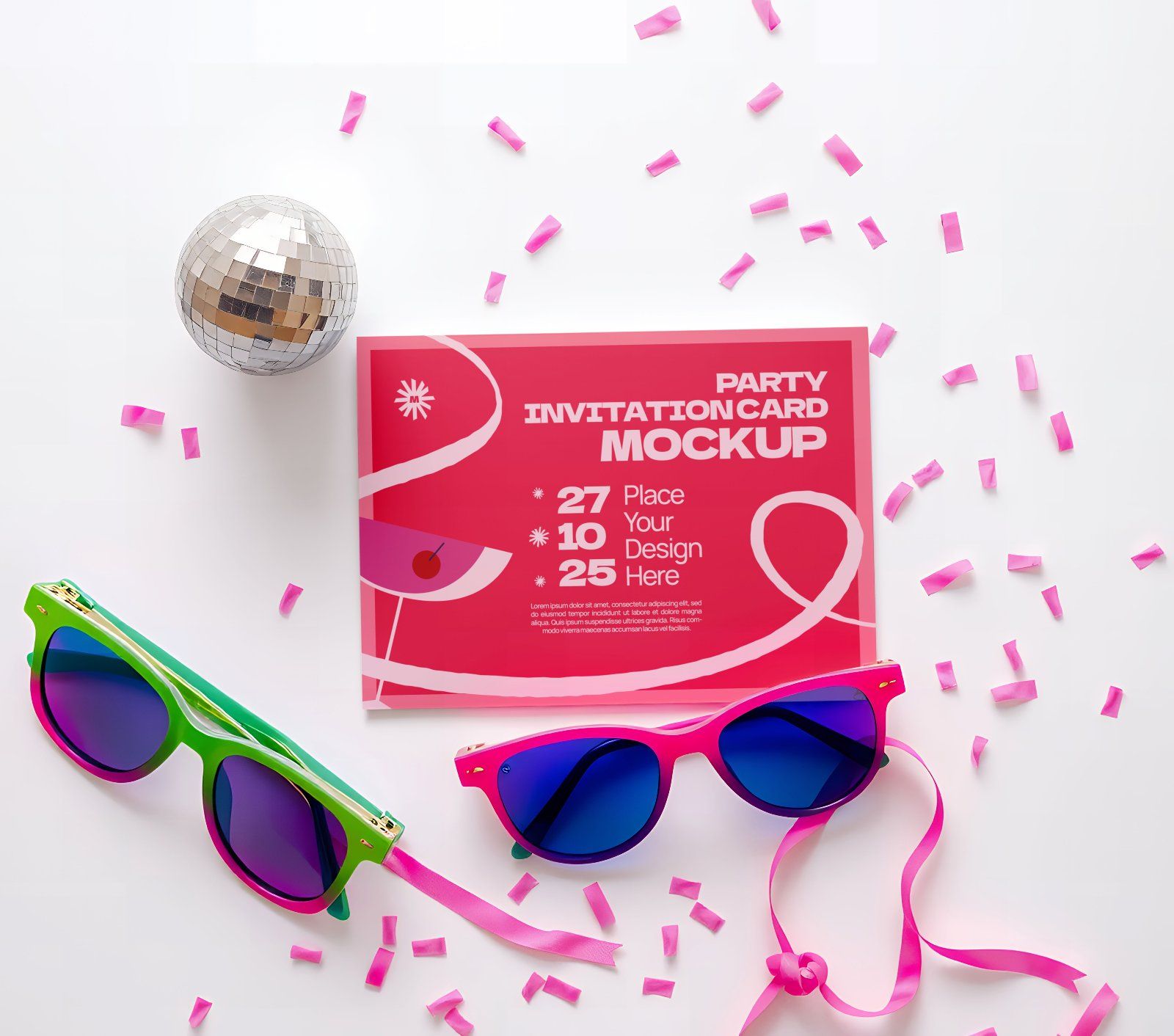 Premium Party Invitation Boy and Girl Mockup Bundle