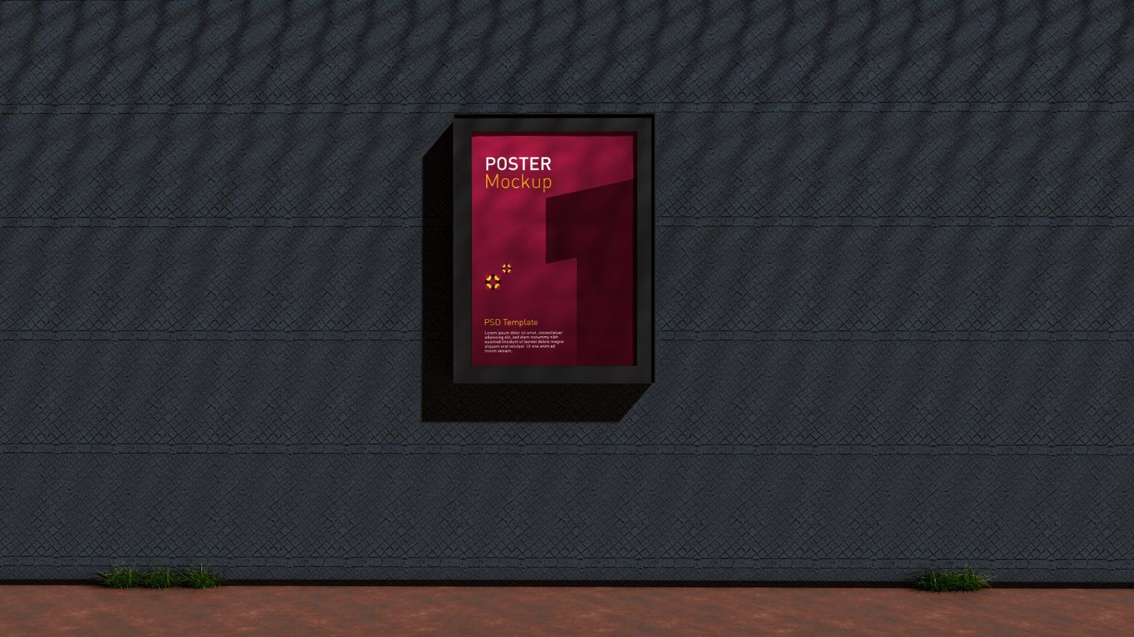 Outdoor Wall Mounted Poster Frame Mockup - 4 PSDs — image 5