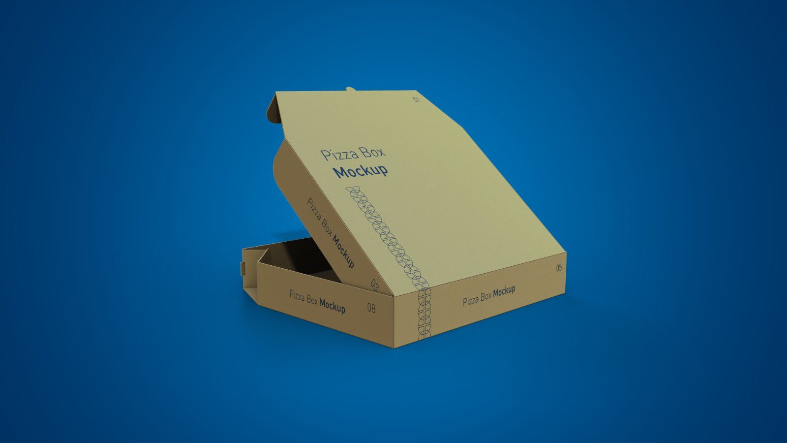 Pizza Box Mockup Bundle – 5 PSD Files, Food Packaging Mockup
