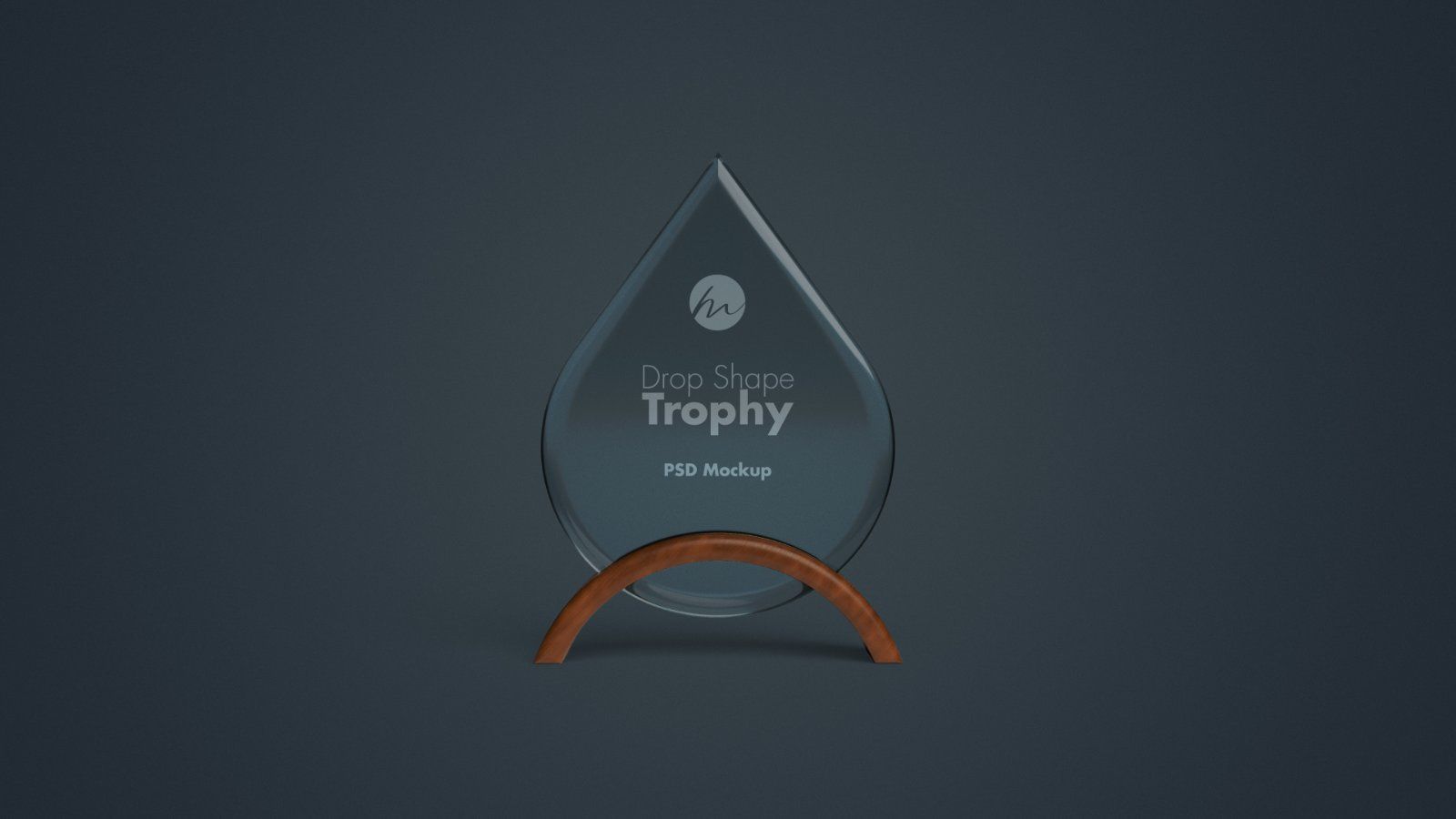 Drop Shape Crystal Trophy with Wooden Stand - 4 PSDs — image 3